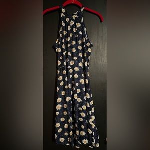 Ouges Dark Blue Daisy Floral Dress